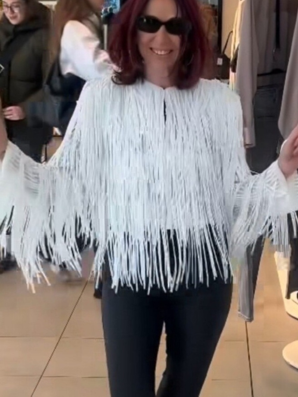 ZARA SEQUIN FRINGE JACKET - Picture 10 of 16